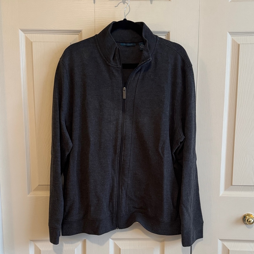Perry Ellis Dark Gray Zip-Up Sweater